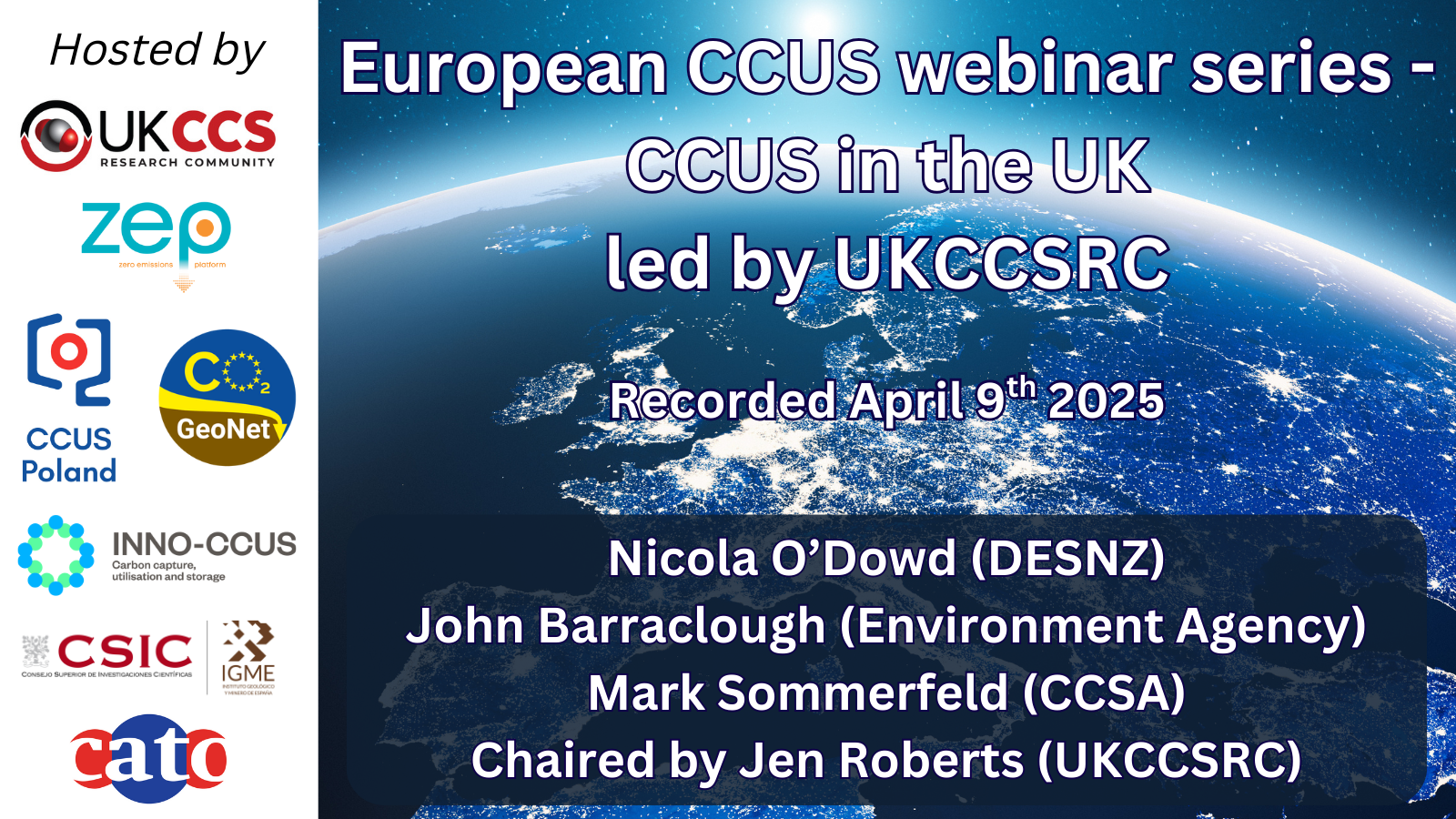 UKCCSRC - Carbon Capture & Storage (CCS) European CCUS webinar series ...